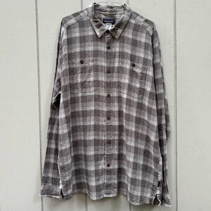 PATAGONIA—Button-Down Long Sleeve Shirt—Men XL —18.5 x 38—Hemp + Organic Cotton
